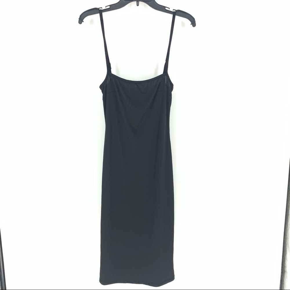 Black Solid Adjustable Strap Cami Dress - image 2